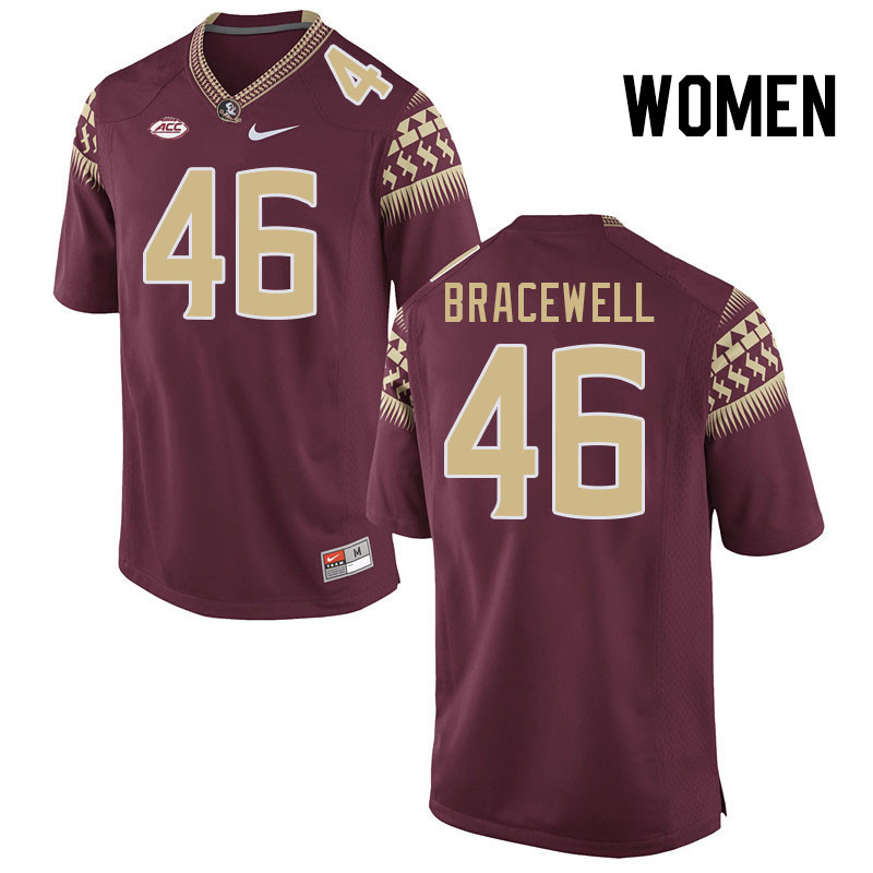 Women #46 Ashton Bracewell Florida State Seminoles College Football Jerseys Stitched Sale-Garnet